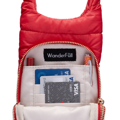 Poppy Red HydroBag® with Red, White, Navy striped Strap