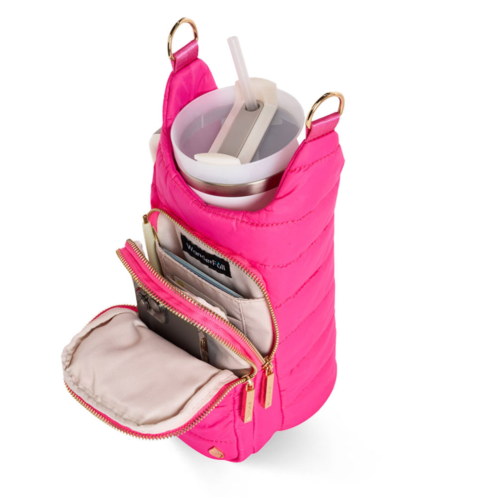 HydroBag® Handle®- Bright Pink with Pink and Green Striped Strap