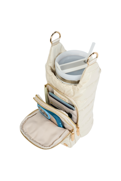 HydroBag® HANDLE® - Ivory Lacquer with Solid Vegan Leather Trimmed Strap