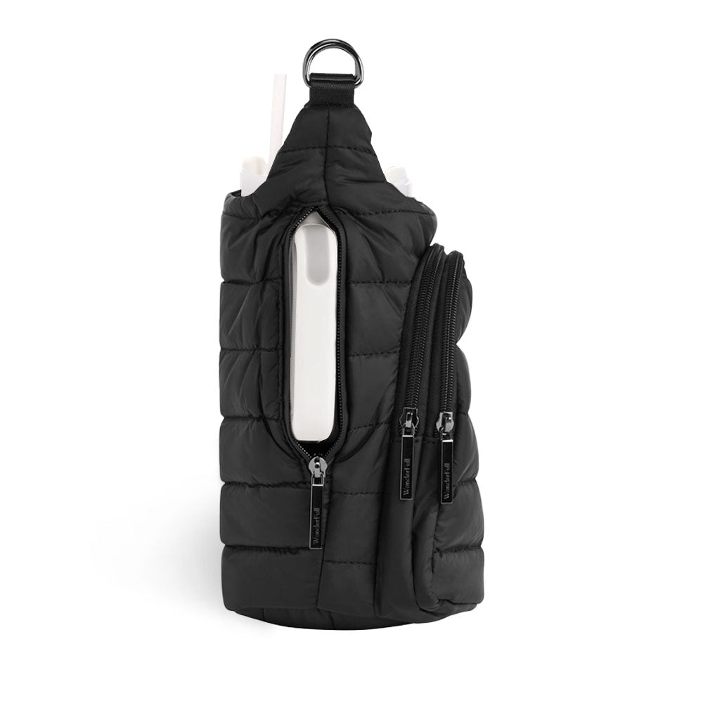 HydroBag® HANDLE®- Black Matte with Gray, Black, White Striped Strap