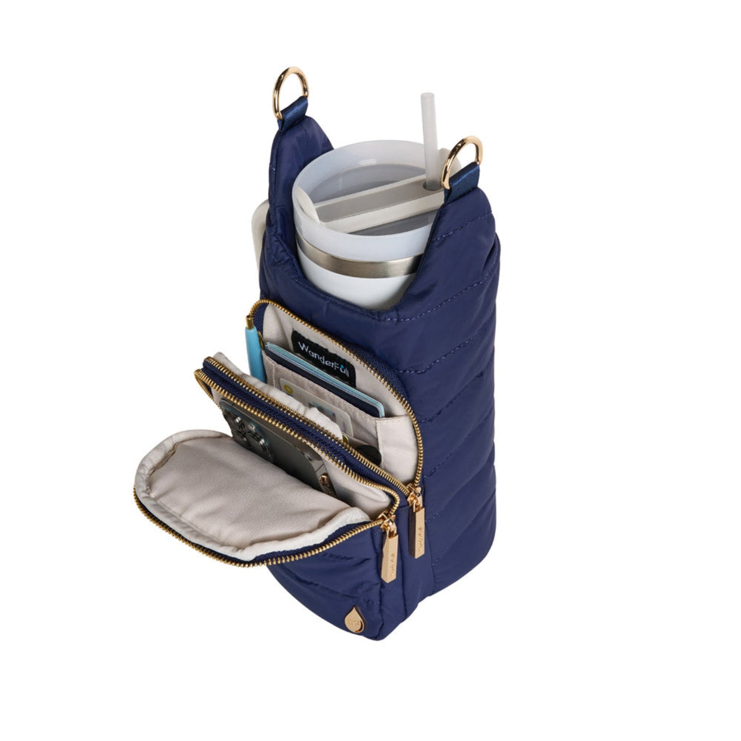 HydroBag® HANDLE®- Navy Matte with Solid Vegan Leather Strap