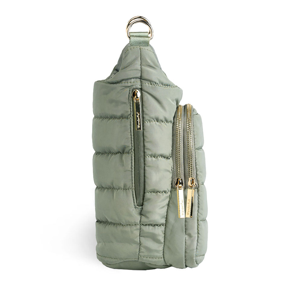 HydroBag® HANDLE® - Sage Green with Solid Vegan Leather Trimmed Strap