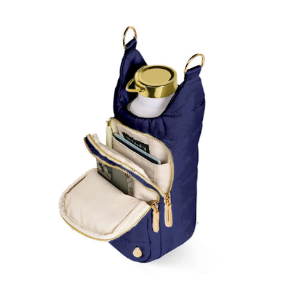 Navy Blue Matte HydroBag® with Red, White, Navy striped Strap