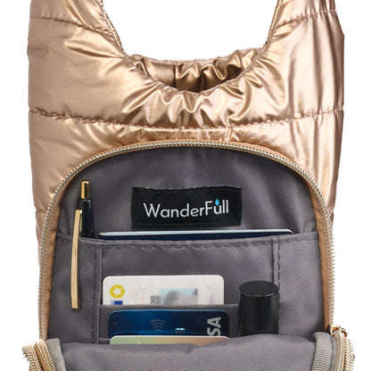 Gold Shiny HydroBag® with Solid Matching Strap