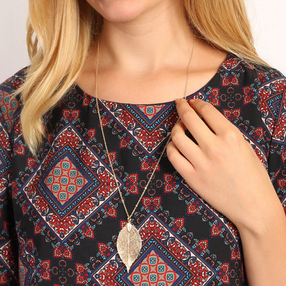 Hdn1513 - Filigree Leaf Necklace