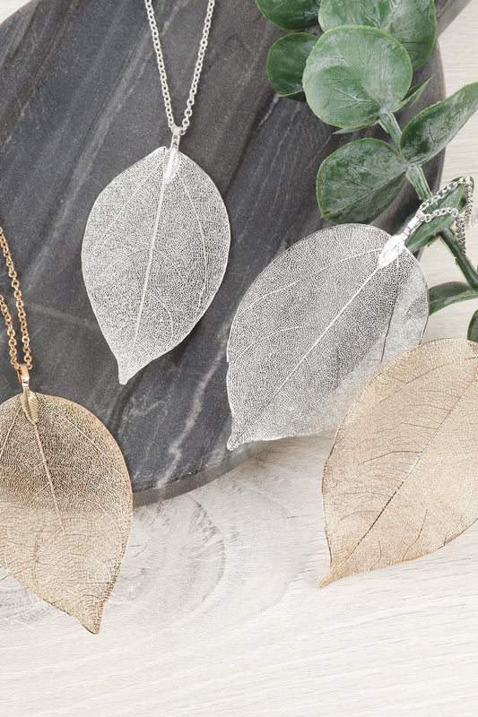 Hdn1513 - Filigree Leaf Necklace