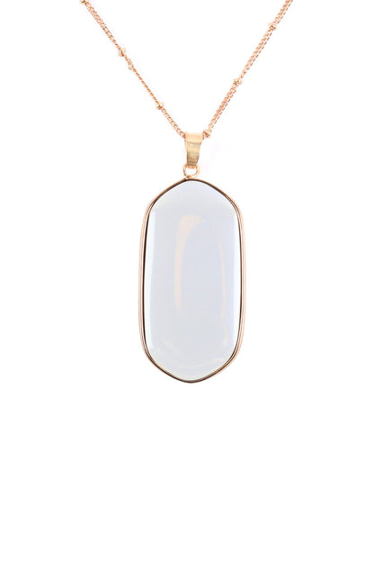Hdn3184 - Stone Pendant Charm Necklace