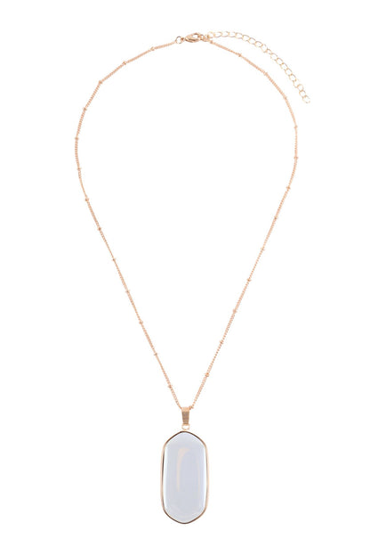 Hdn3184 - Stone Pendant Charm Necklace
