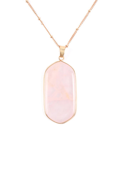 Hdn3184 - Stone Pendant Charm Necklace