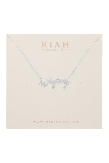 Cast "Wifey" Pave Necklace