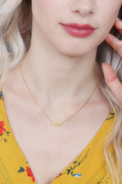 Cast "Blessed" Pendant Necklace
