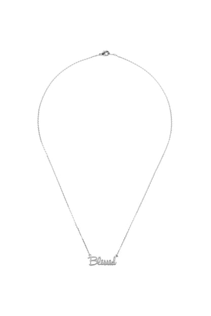 Cast "Blessed" Pendant Necklace