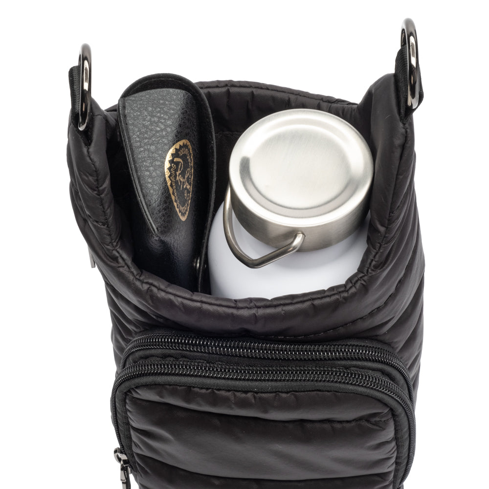 HydroBag® HANDLE®- Black Matte with Gray, Black, White Striped Strap