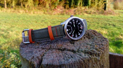 STROND DC‑3 Canvas Watch Strap – Vintage Canvas with Steel Hardware