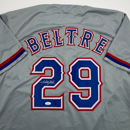 Autographed/Signed Adrian Beltre Texas Grey Baseball Jersey JSA COA