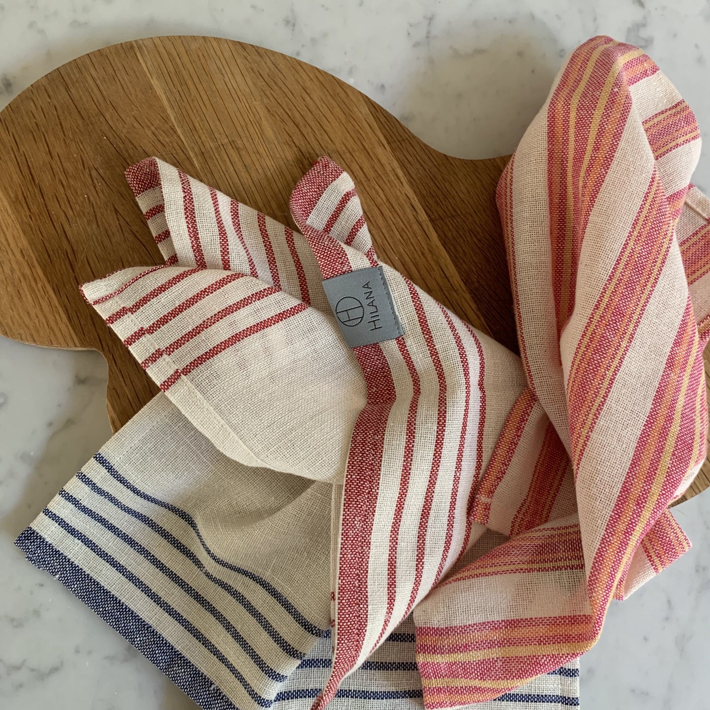 Andana Striped Tablecloth Set – Magenta | Eco‑Friendly Mediterranean Dining Linen Set