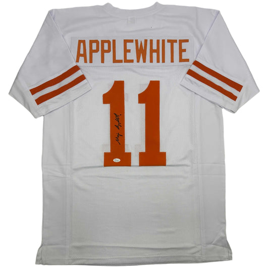 Autographed/Signed Major Applewhite Texas White College Football Jersey JSA COA