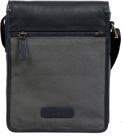 Aiden Genuine Leather and Canvas Mini Crossbody Men/Women Messenger/Travel Bag