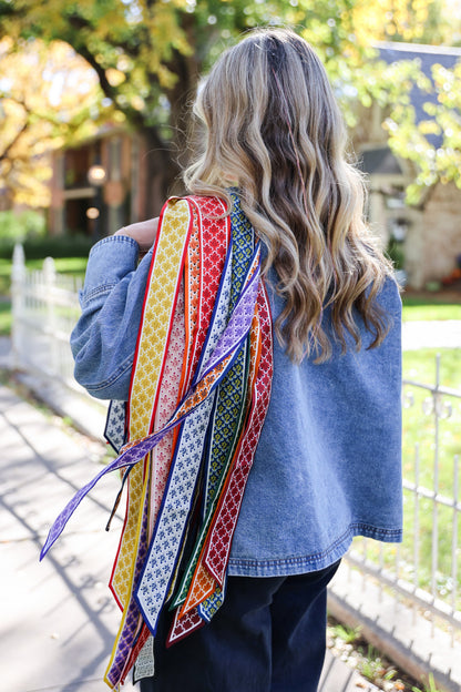 The Skinny Scarf - Green & Gold