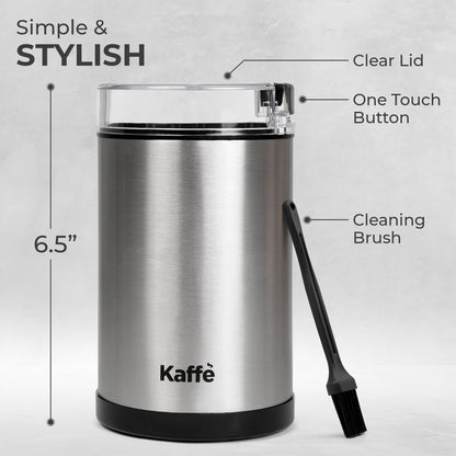 Compact Electric Coffee Grinder – Stainless Steel (3.5 oz Capacity)