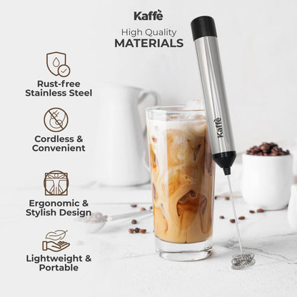 Rechargeable Handheld Milk Frother – Stainless Steel, USB, Powerful Foam Maker (KF6022)