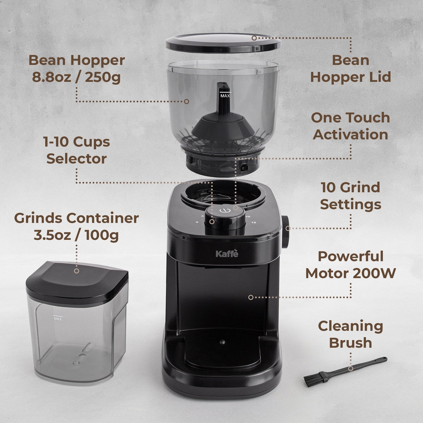 Fresh, Consistent Coffee Grinding at Home Burr Coffee Grinder, KF8061
