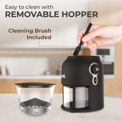 Electric Burr Coffee Grinder – 25 Grind Settings, Stainless Steel Burrs, 150W Motor, 5.5oz Capacity, Home Espresso & Drip Brewing (KF8150)