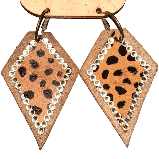 Layered Leopard Cowhide Earrings