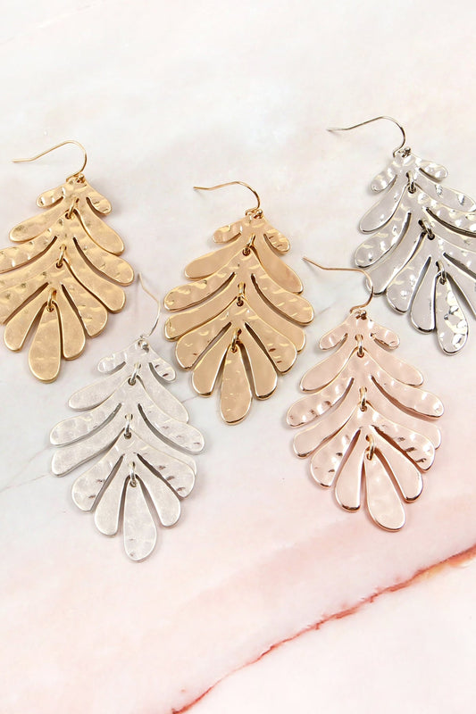 Me4297 - Fish Hook Cast Metal Earrings