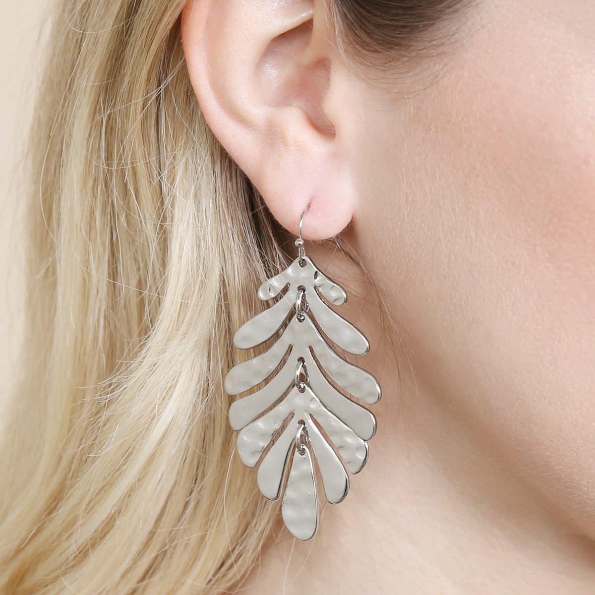 Me4297 - Fish Hook Cast Metal Earrings