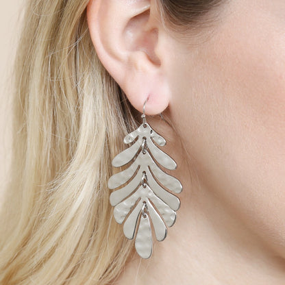 Me4297 - Fish Hook Cast Metal Earrings