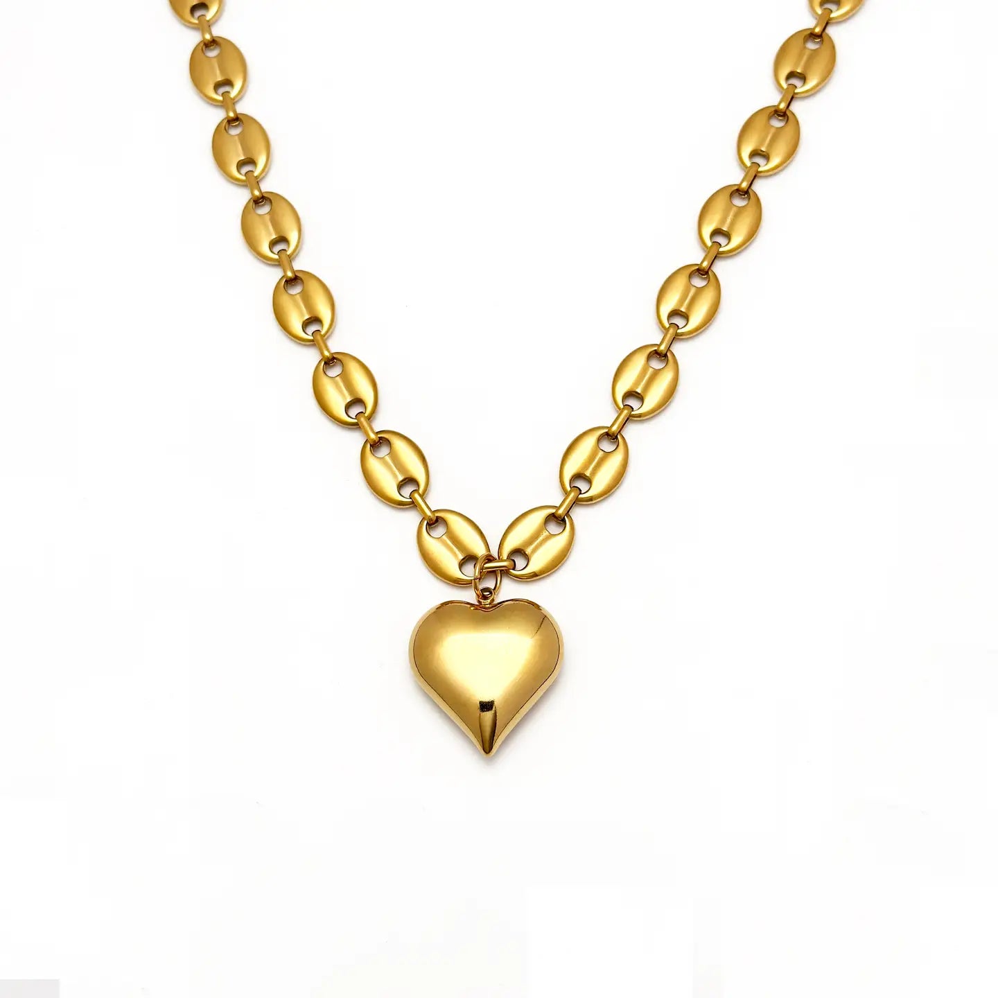 Mariner Heart Necklace – Waterproof Gold Stainless Steel