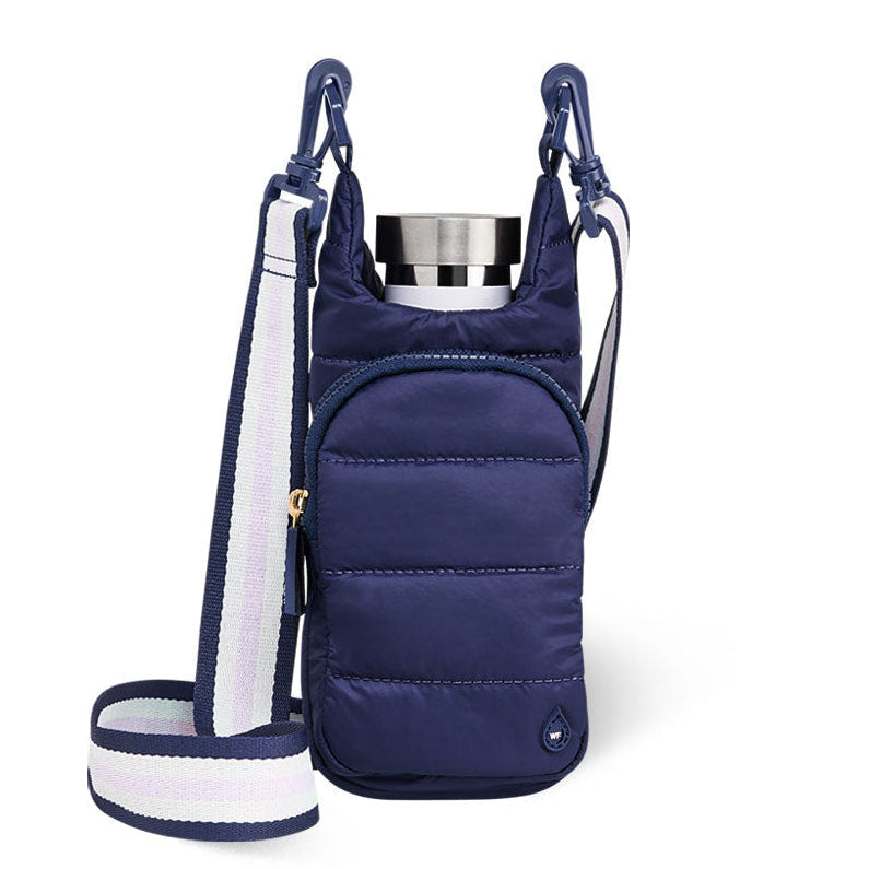 HydroBag® Mini for Kids- Navy Blue Matte-Quilted Crossbody Water Bottle Bag