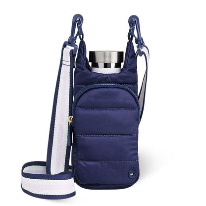HydroBag® Mini for Kids- Navy Blue Matte-Quilted Crossbody Water Bottle Bag