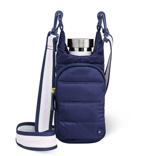 HydroBag® Mini for Kids- Navy Blue Matte-Quilted Crossbody Water Bottle Bag