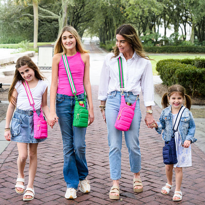 HydroBag® Mini for Kids- Navy Blue Matte-Quilted Crossbody Water Bottle Bag