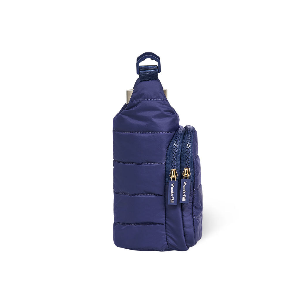HydroBag® Mini for Kids- Navy Blue Matte-Quilted Crossbody Water Bottle Bag