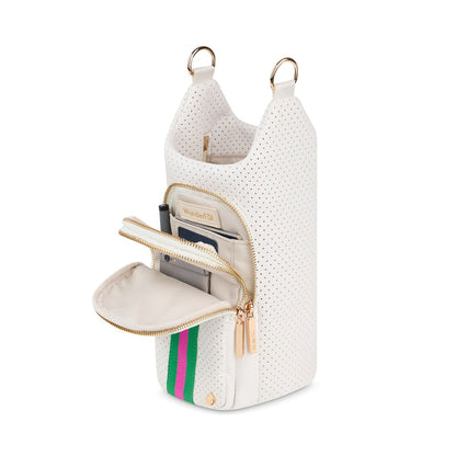 HydroBag® HANDLE®-White Coated Perforated Neoprene HydroBag® with Pink/Green Stripe