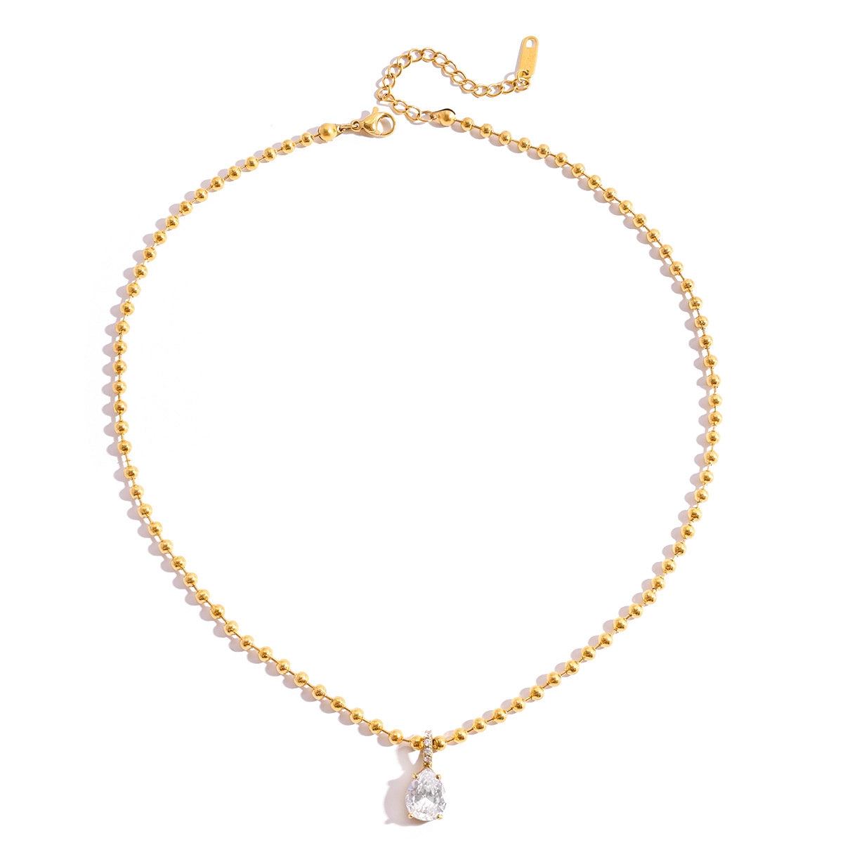 Pear CZ Drop Necklace