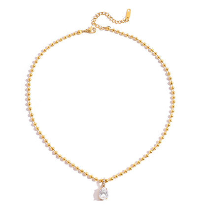 Pear CZ Drop Necklace