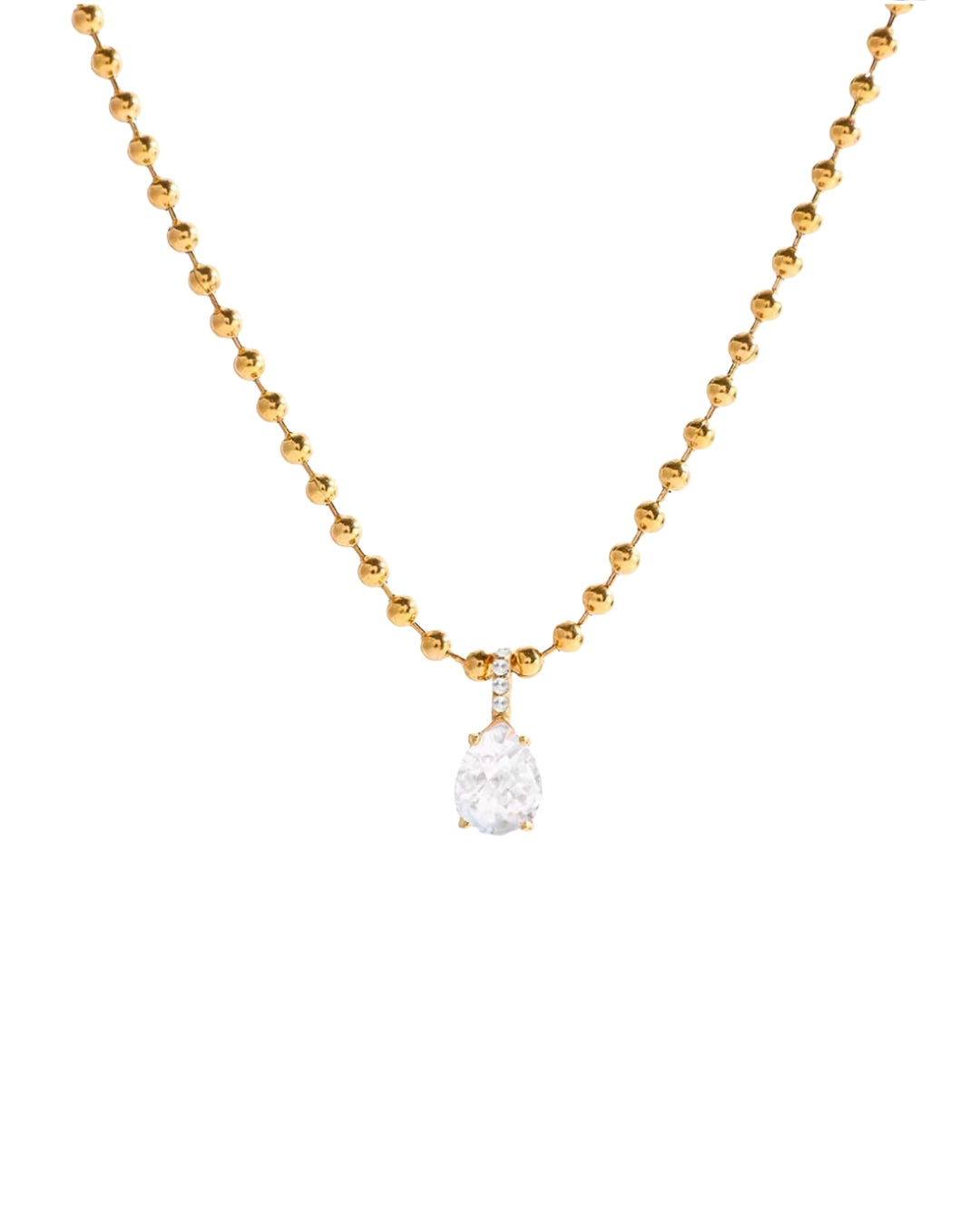 Pear CZ Drop Necklace