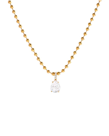 Pear CZ Drop Necklace