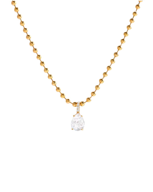 Pear CZ Drop Necklace