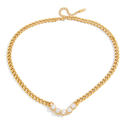 Pearl Bar Necklace Water Resistant