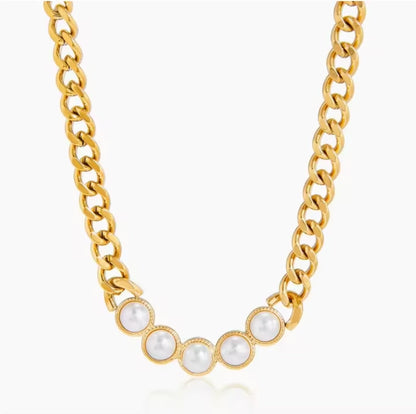 Pearl Bar Necklace Water Resistant