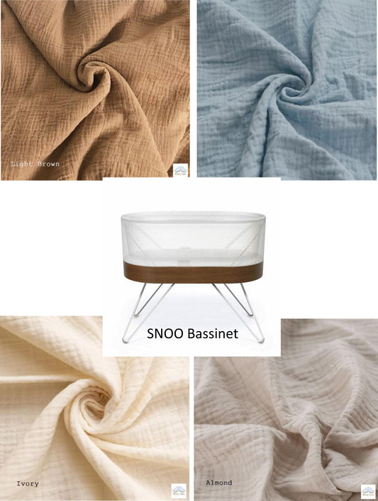 SNOO Bassinet Cradle Custom Made Fitted Sheet - Organic Cotton Double Gauze  Newborn Essential