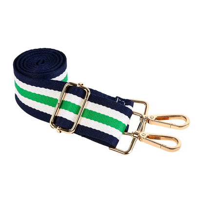 Navy HydroBag with Mahjong Embroidery and Navy, Green, White Strap