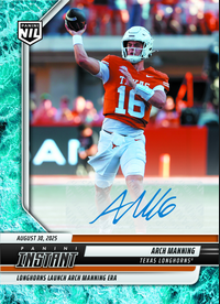 2025 Panini Instant Arch Manning #AMA Water Auto /10 Texas Longhorns Rookie RC Football Card