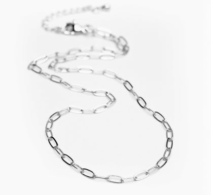 Silver Paperclip Chainlink Necklace