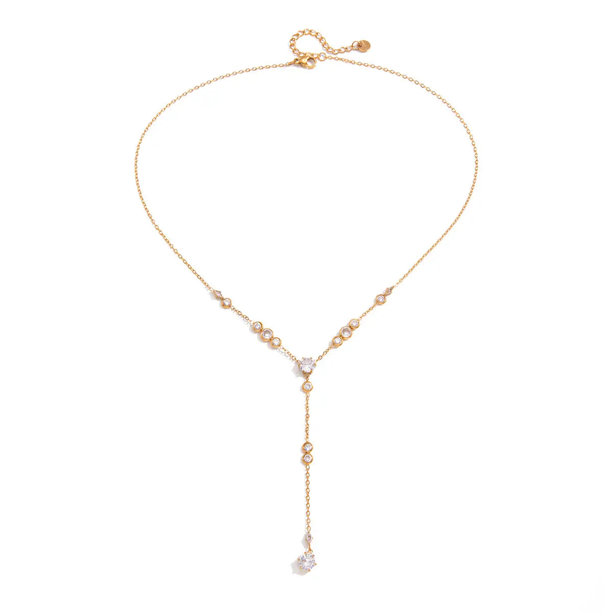 Solitaire Drop Lariat Necklace Water Resistant